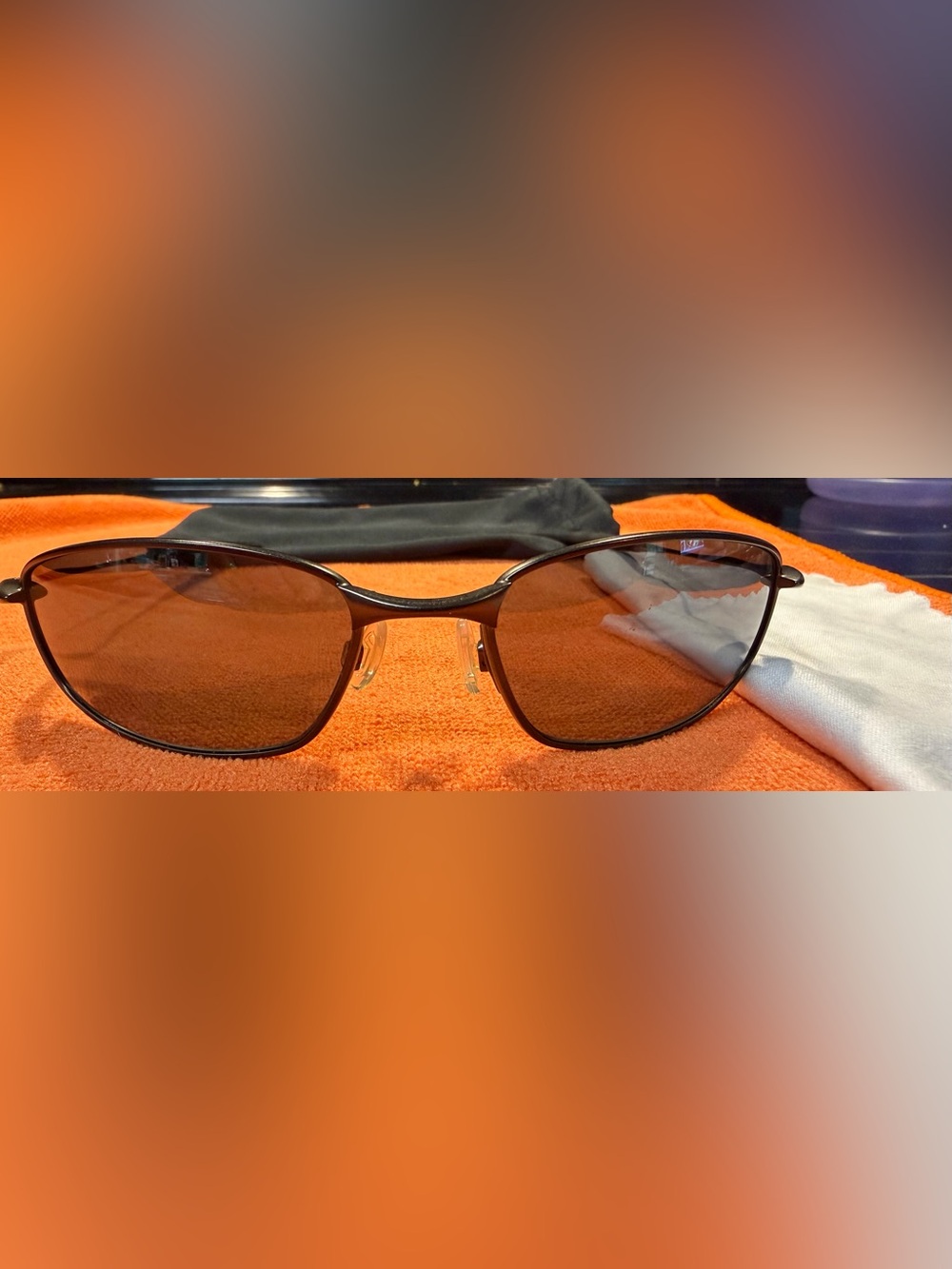 😎🔥Oakley Whisker Sunglasses 12-849 60-19. Pewter w/ Black Iridium Polarized MINT